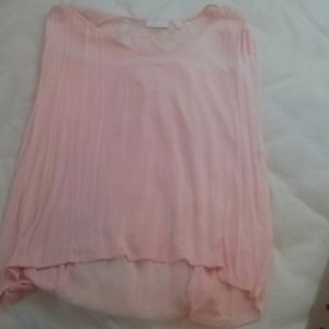 Pink lace pleaded blouse
